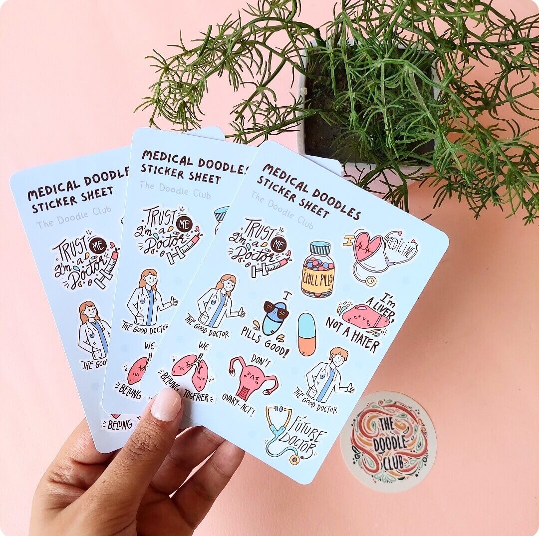 Medical Doodles Sticker Sheet