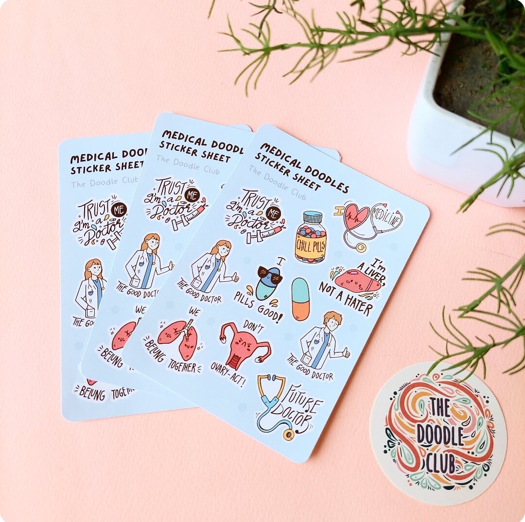 Medical Doodles Sticker Sheet