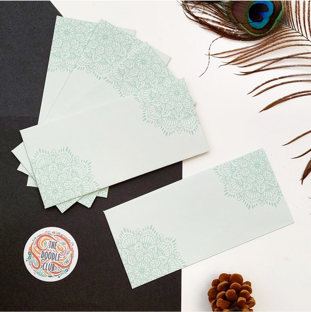 Mint Green Mandala All Purpose Envelopes