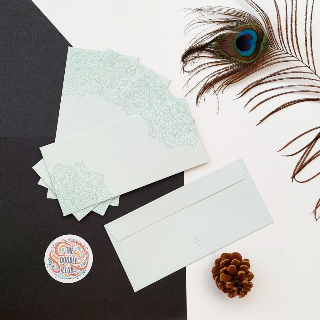 Mint Green Mandala All Purpose Envelopes