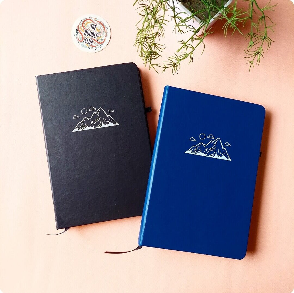 The Mountain Explorer - Royal Blue or Black Minimalistic Journal