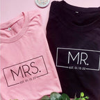 Mr. and Mrs. Anniversary Date Couple T-shirts (Pre-paid)