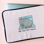 Not Your Purroperty Pastel Pink Laptop Sleeve