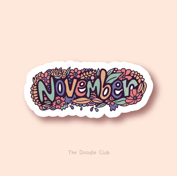 November Doodle Sticker