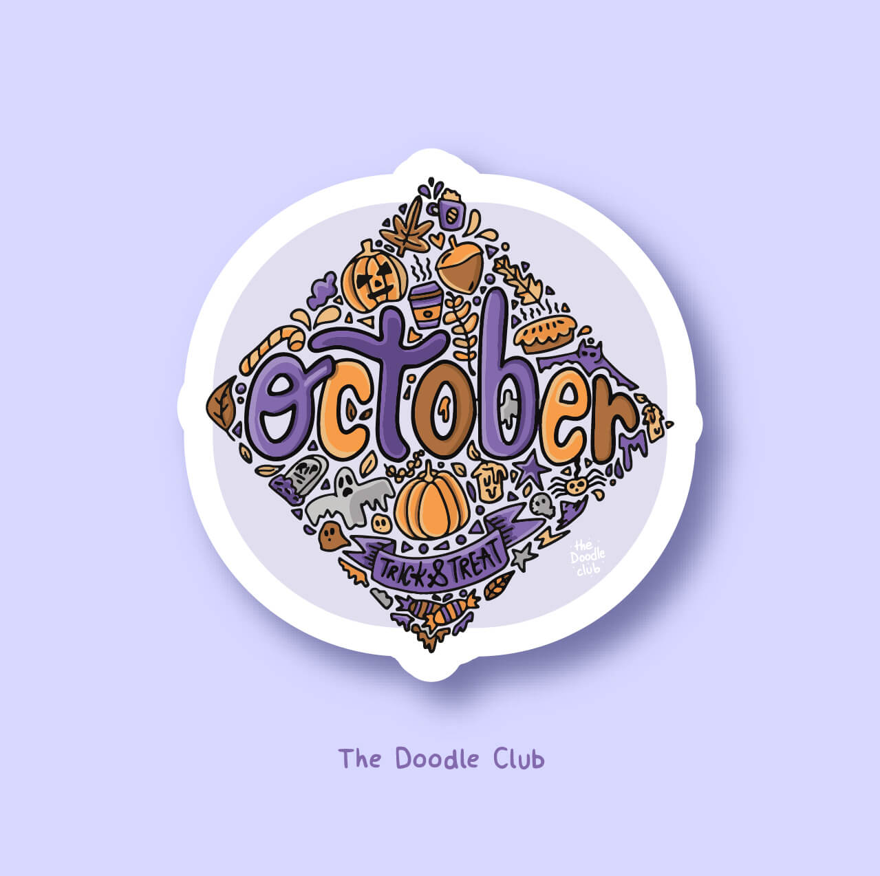 October Doodle Sticker