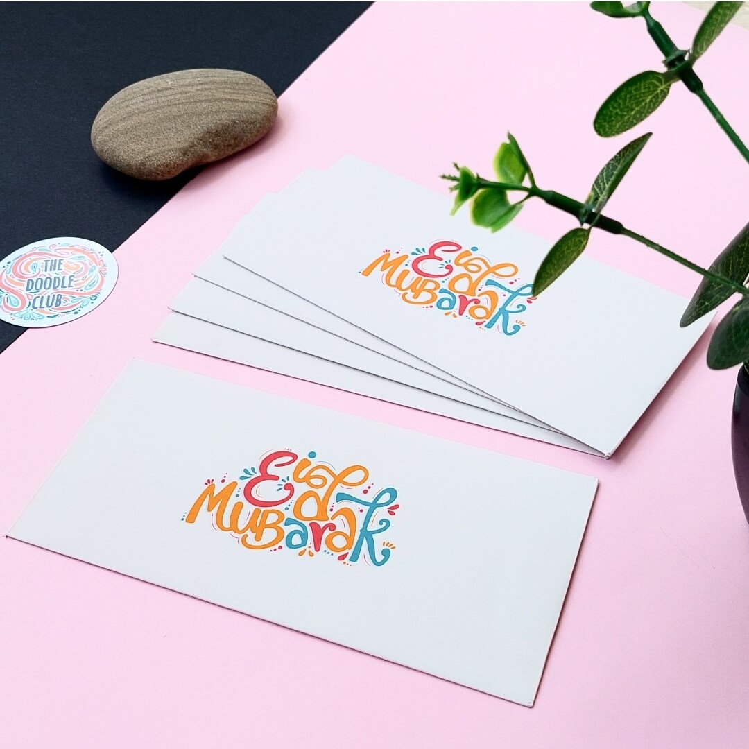 Off White Eid Mubarak Envelopes