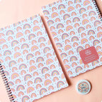 Boho Rainbow Offwhite A4 Spiral Notebook