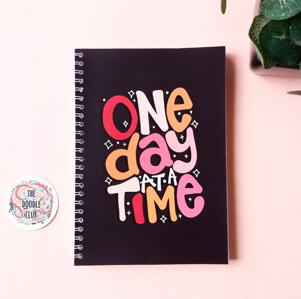 One Day at a Time A5 Spiral Notebook