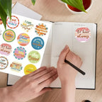 Set of 16 Round Motivational Sticker Sheet