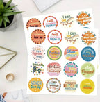 Set of 16 Round Motivational Sticker Sheet