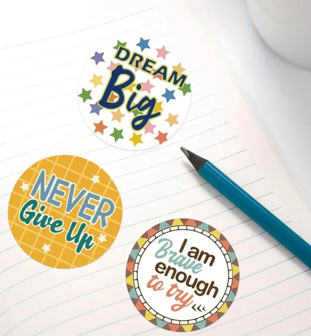 Set of 16 round Motivational Sticker Sheet – The Doodle Club