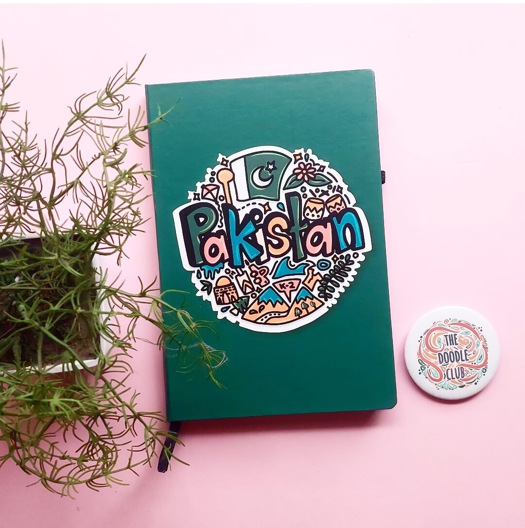 Pakistan Doodle Emerald Green Journal