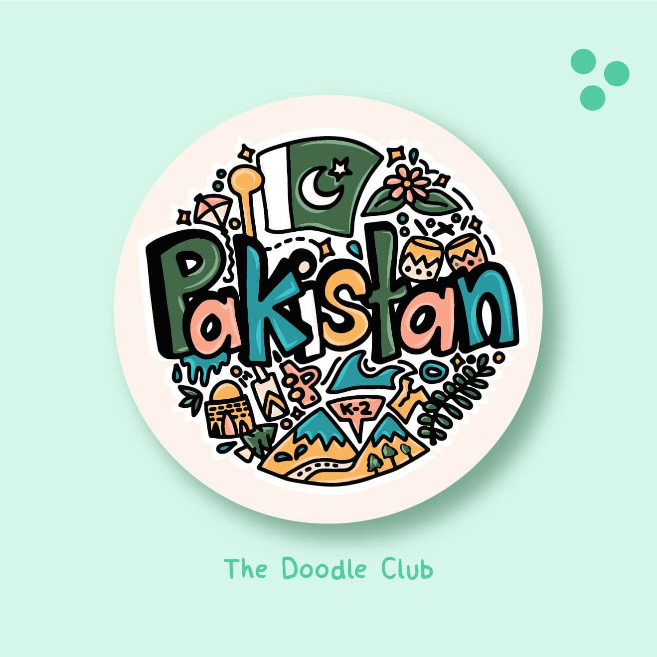 Pakistan Doodle - Sticker