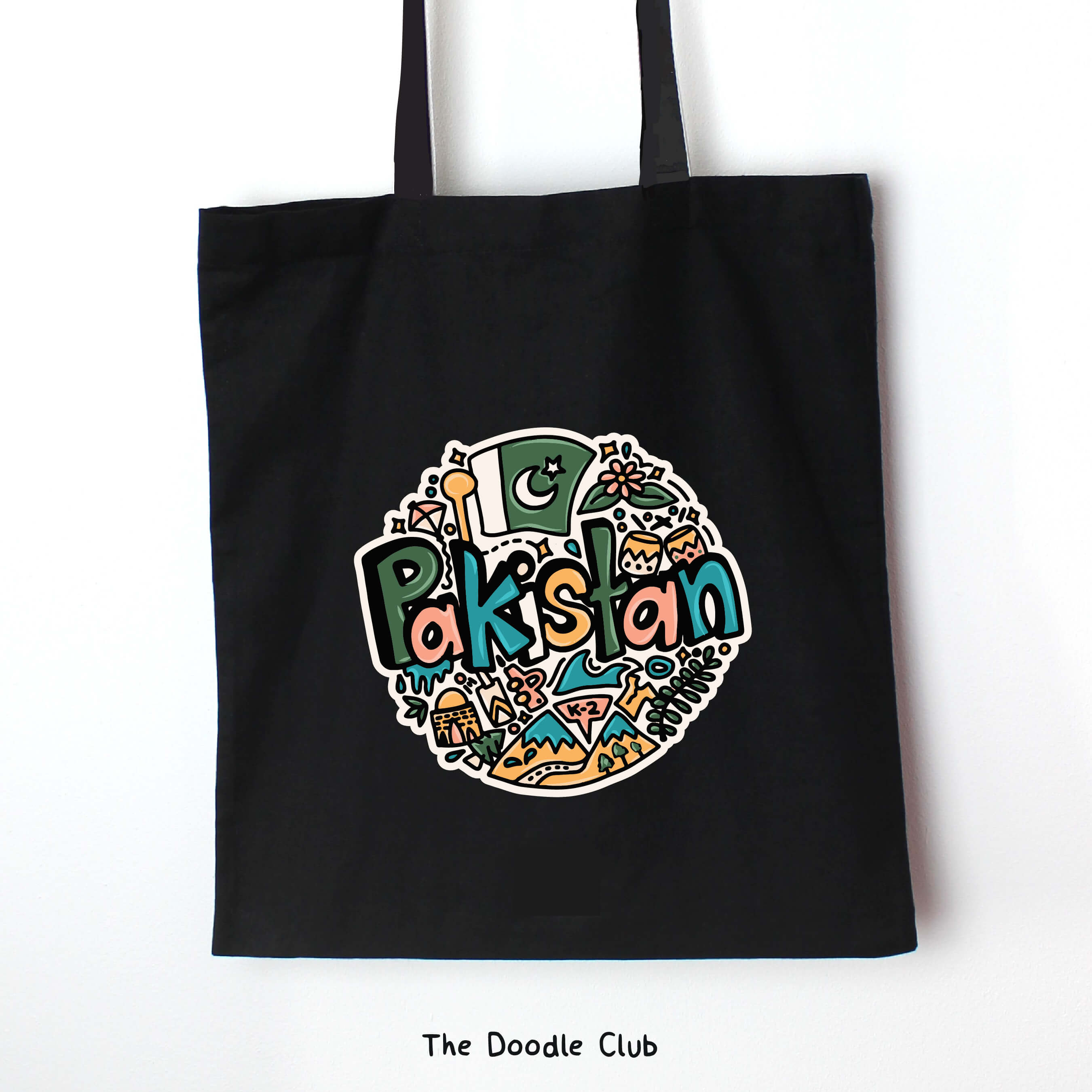 Pakistan Doodle Totebag Black