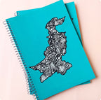 Pakistan Doodle Map A4 Spiral Notebook