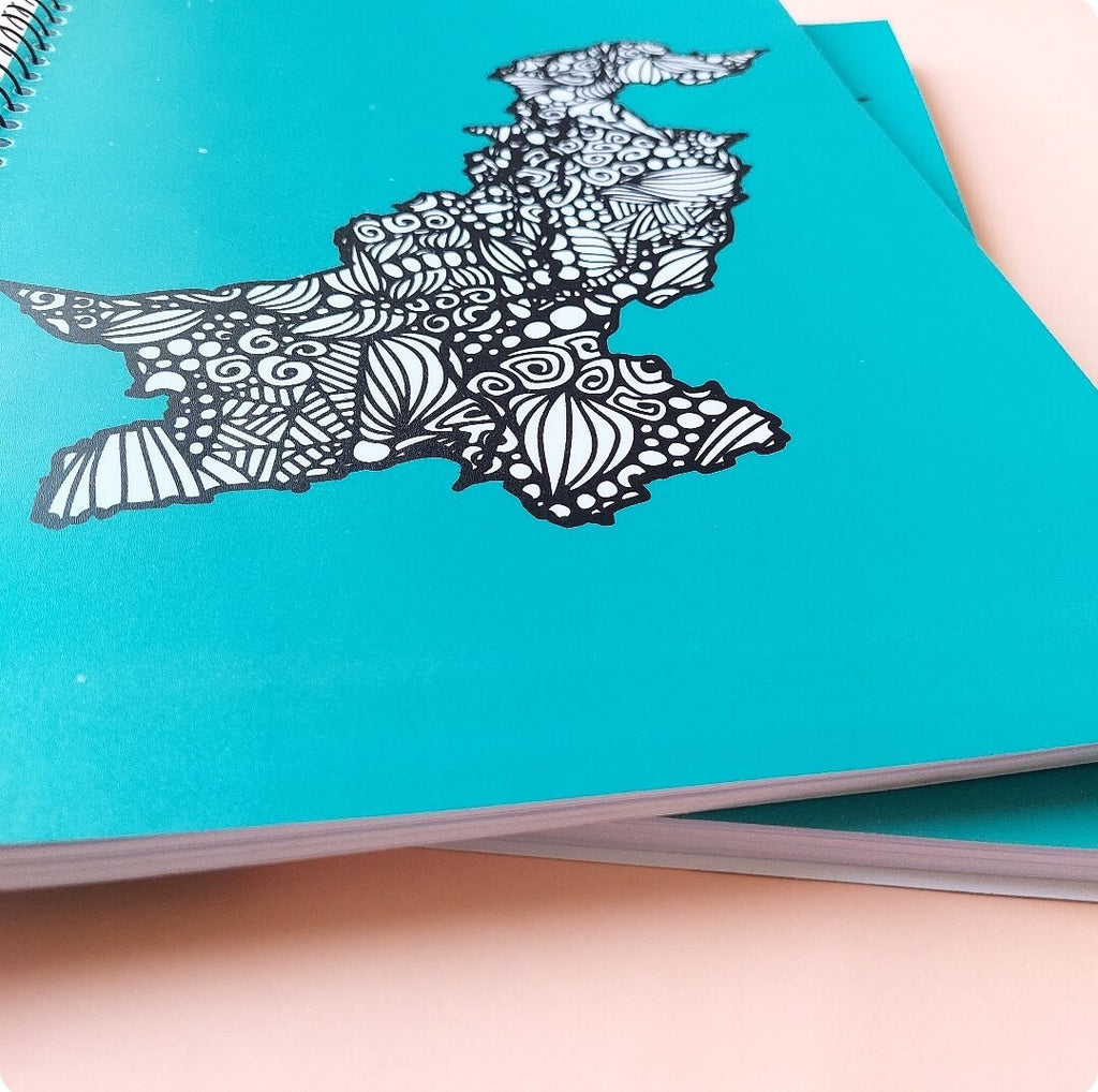 Pakistan Doodle Map A4 Spiral Notebook