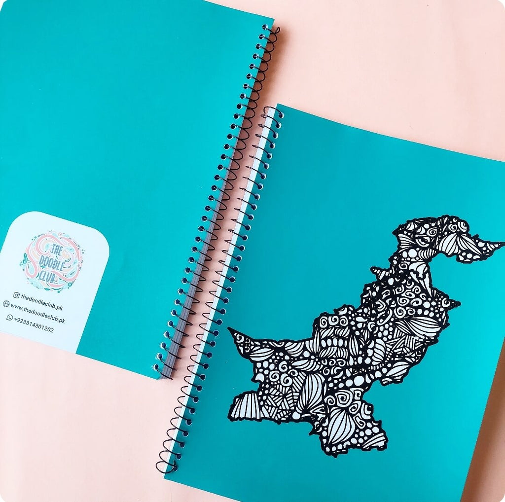 Pakistan Doodle Map A4 Spiral Notebook