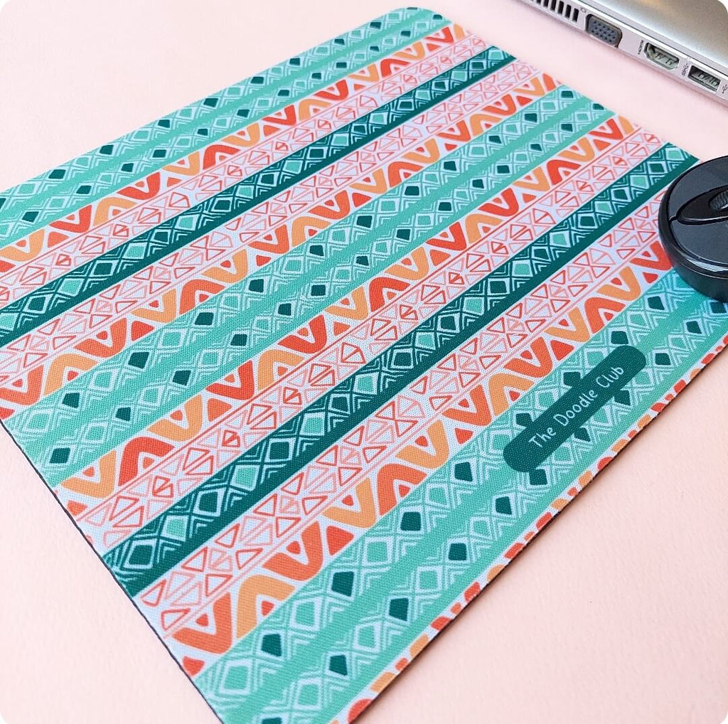 Pastel Pink Doodle Mousepad