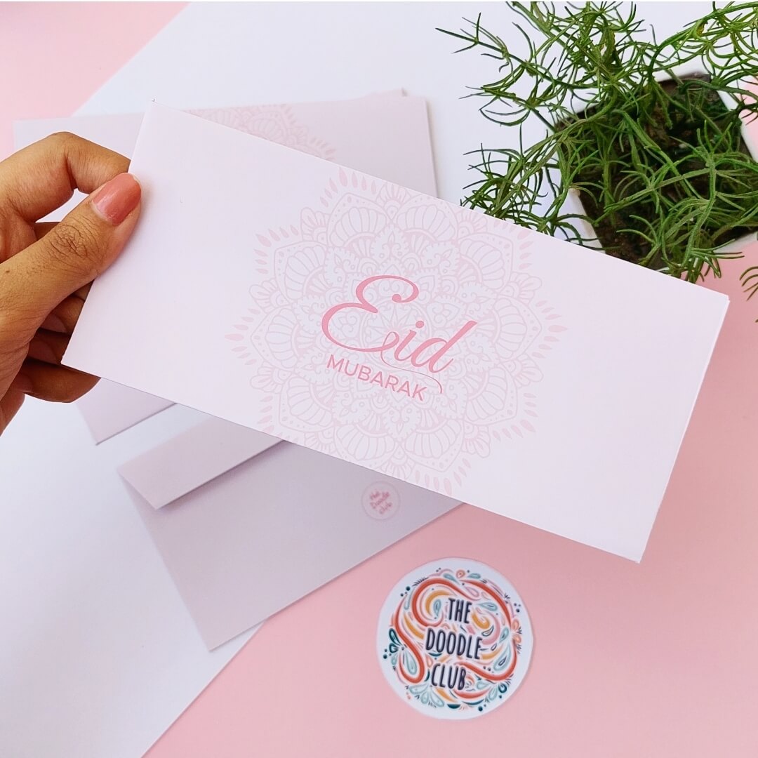 Pastel Pink Eid Mubarak Envelopes