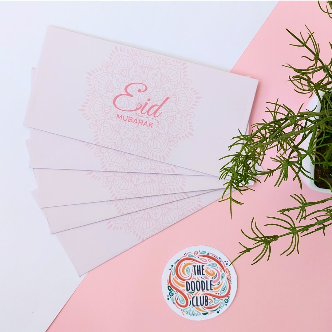 Pastel Pink Eid Mubarak Envelopes