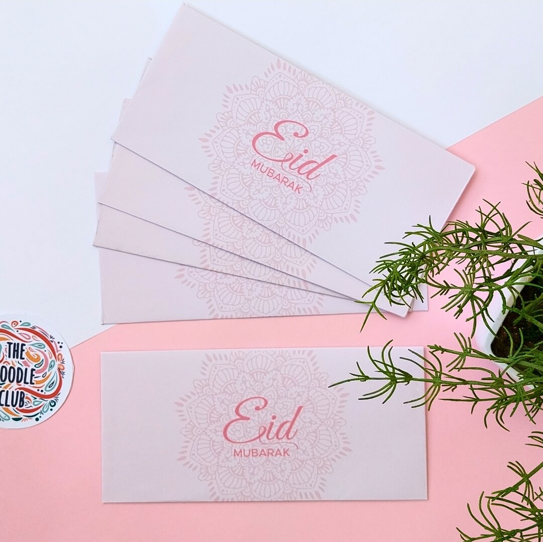 Pastel Pink Eid Mubarak Envelopes