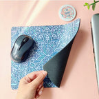 Periwinkle Leaves Doodle Mousepad