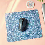 Periwinkle Leaves Doodle Mousepad