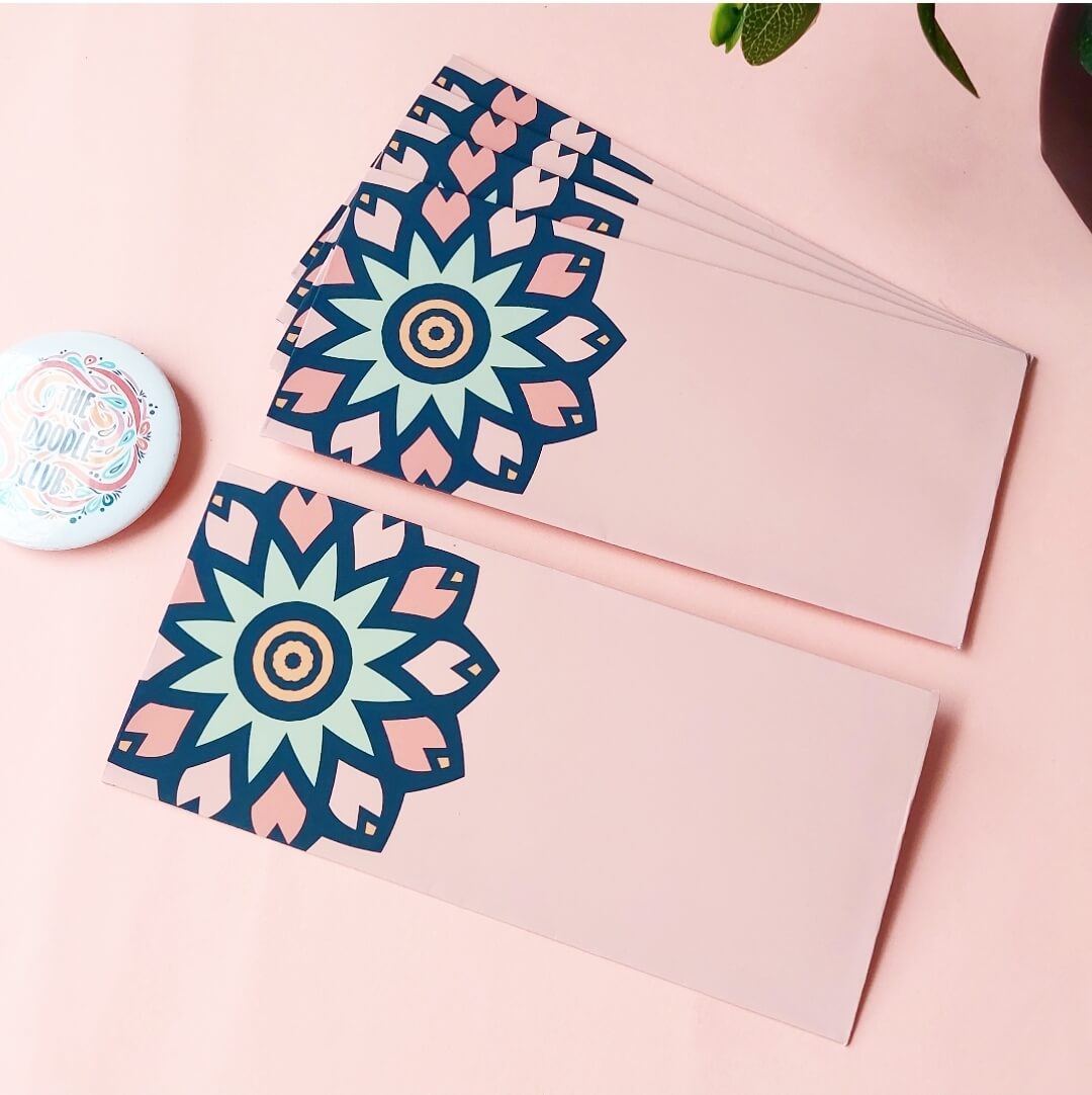 Pink Bloom Mandala - Side  Envelopes