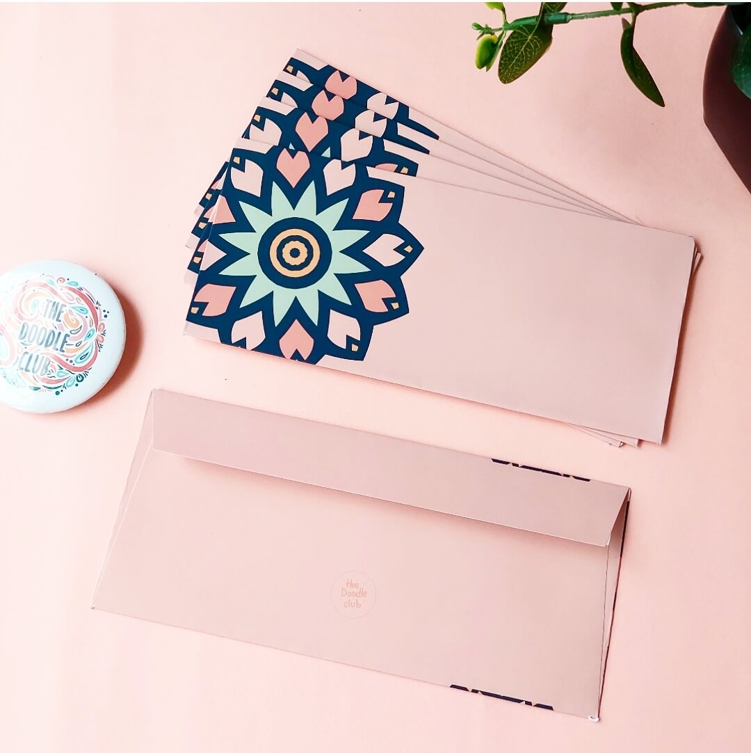 Pink Bloom Mandala - Side  Envelopes