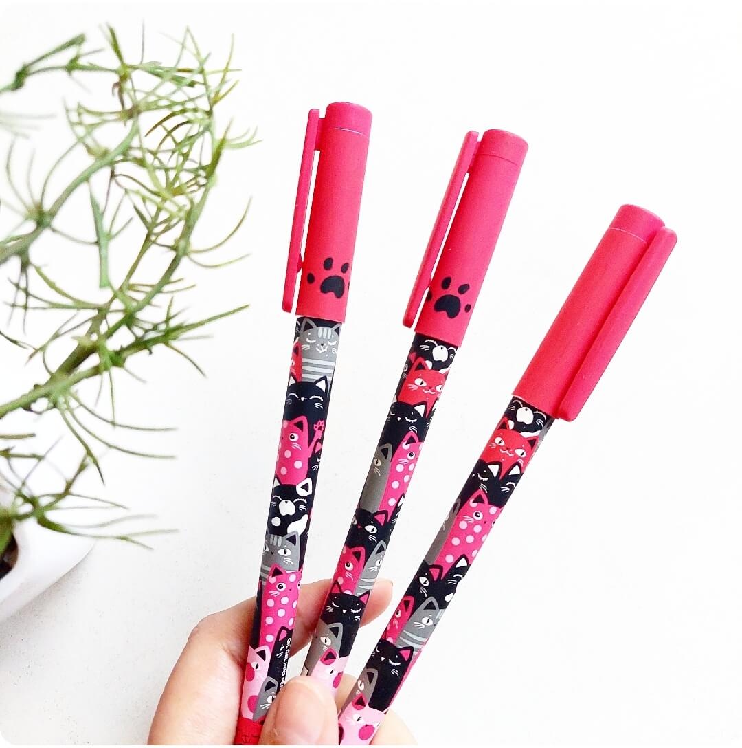 Pink Cats Oil Gel Pens