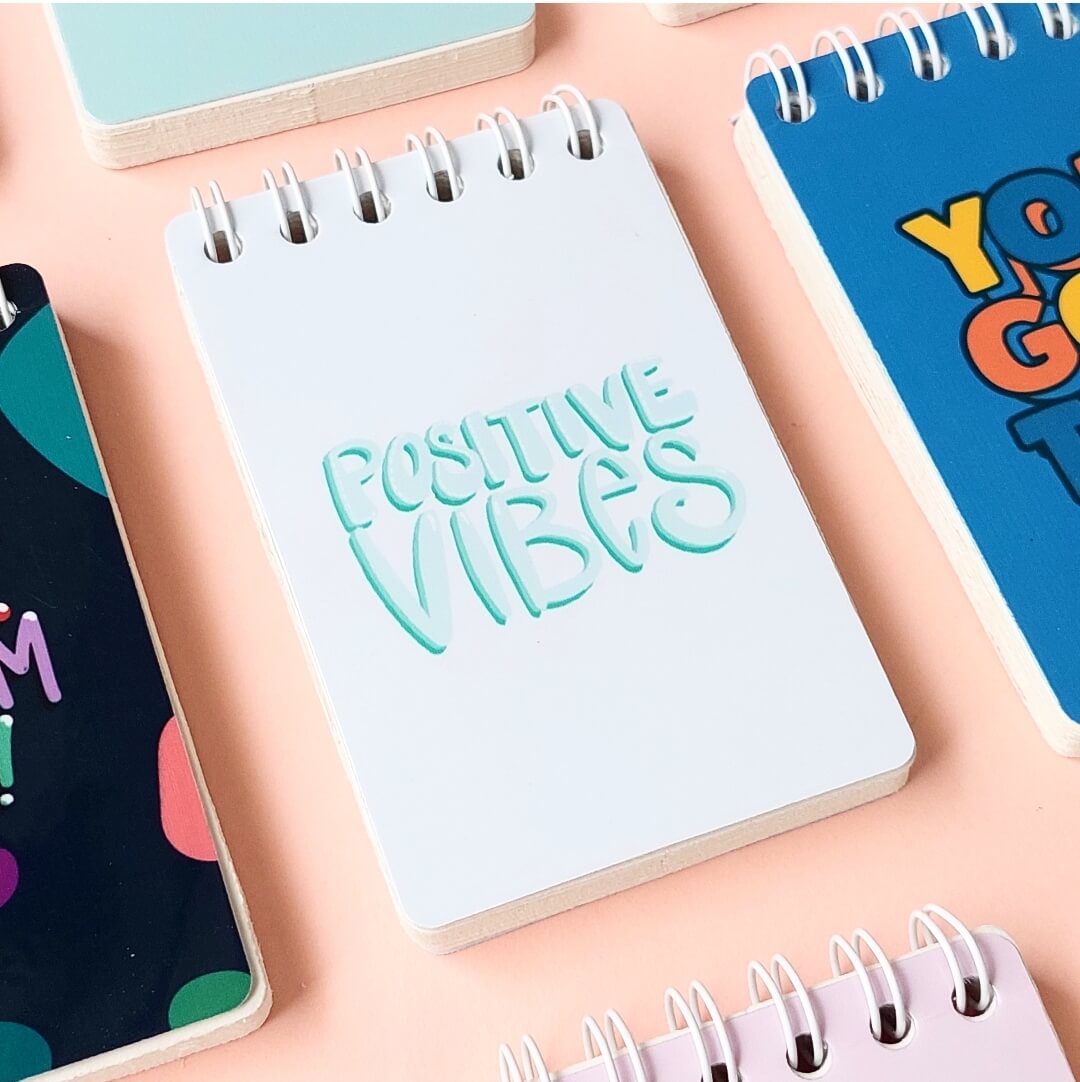 Positive Vibes Mint Mini Notepad – The Doodle Club
