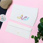 Rainbow Offwhite Urdu Eid Mubarak Envelopes