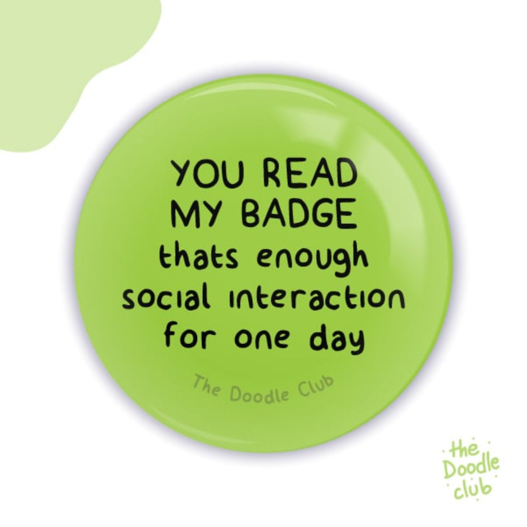 Socially Awkward Badge - Parrot Green