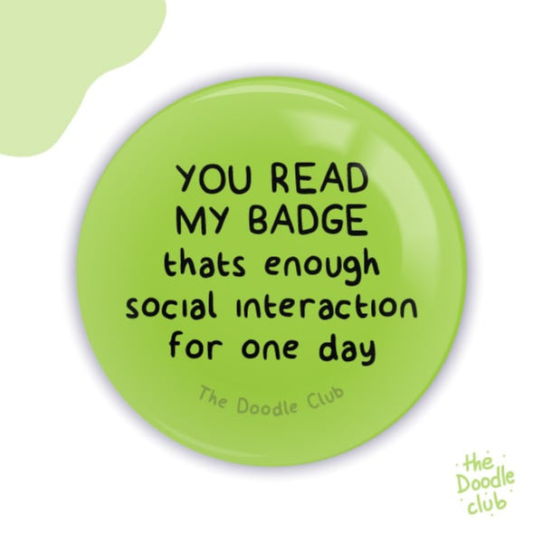 Socially Awkward Badge - Parrot Green