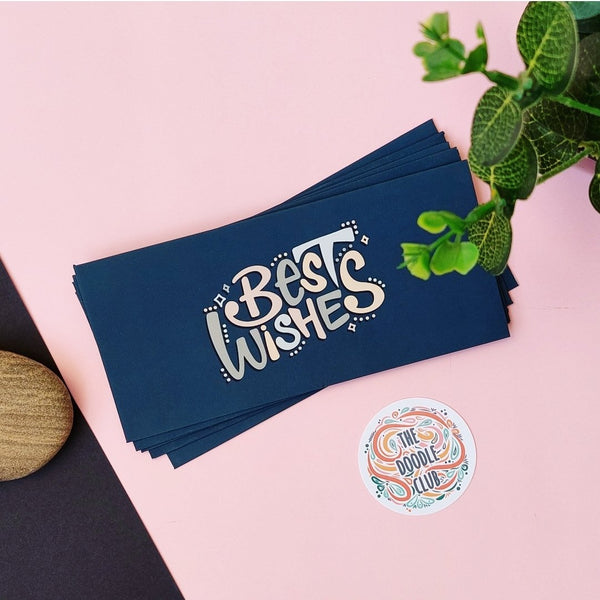 Best Wishes Navy Envelopes