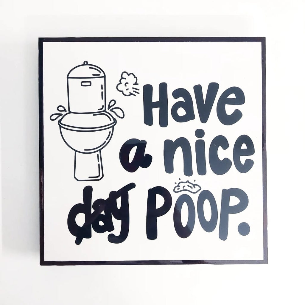 Set of 4 Funny Bathroom Crystal Square Frames (Pre-paid)