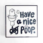 Set of 4 Funny Bathroom Crystal Square Frames (Pre-paid)