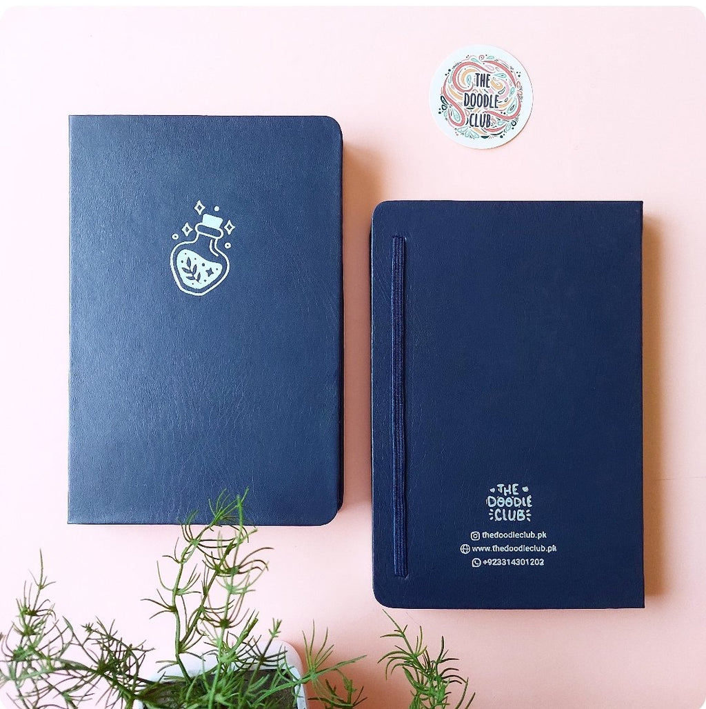 Potion Sparkle Black or Navy Leather Journal