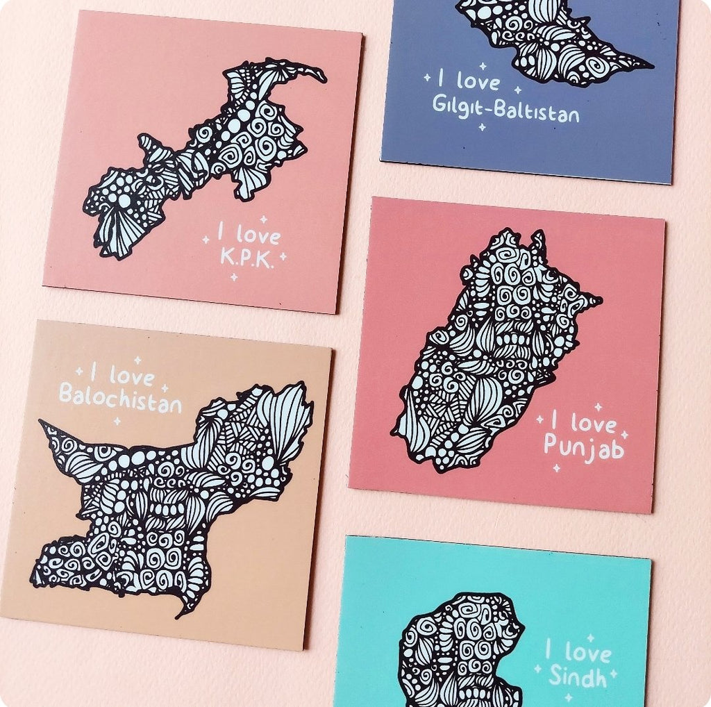 I love Balochistan' Doodle - Fridge Magnet