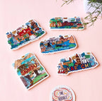 Set of 5 Fridge Magnets Cities Magnets