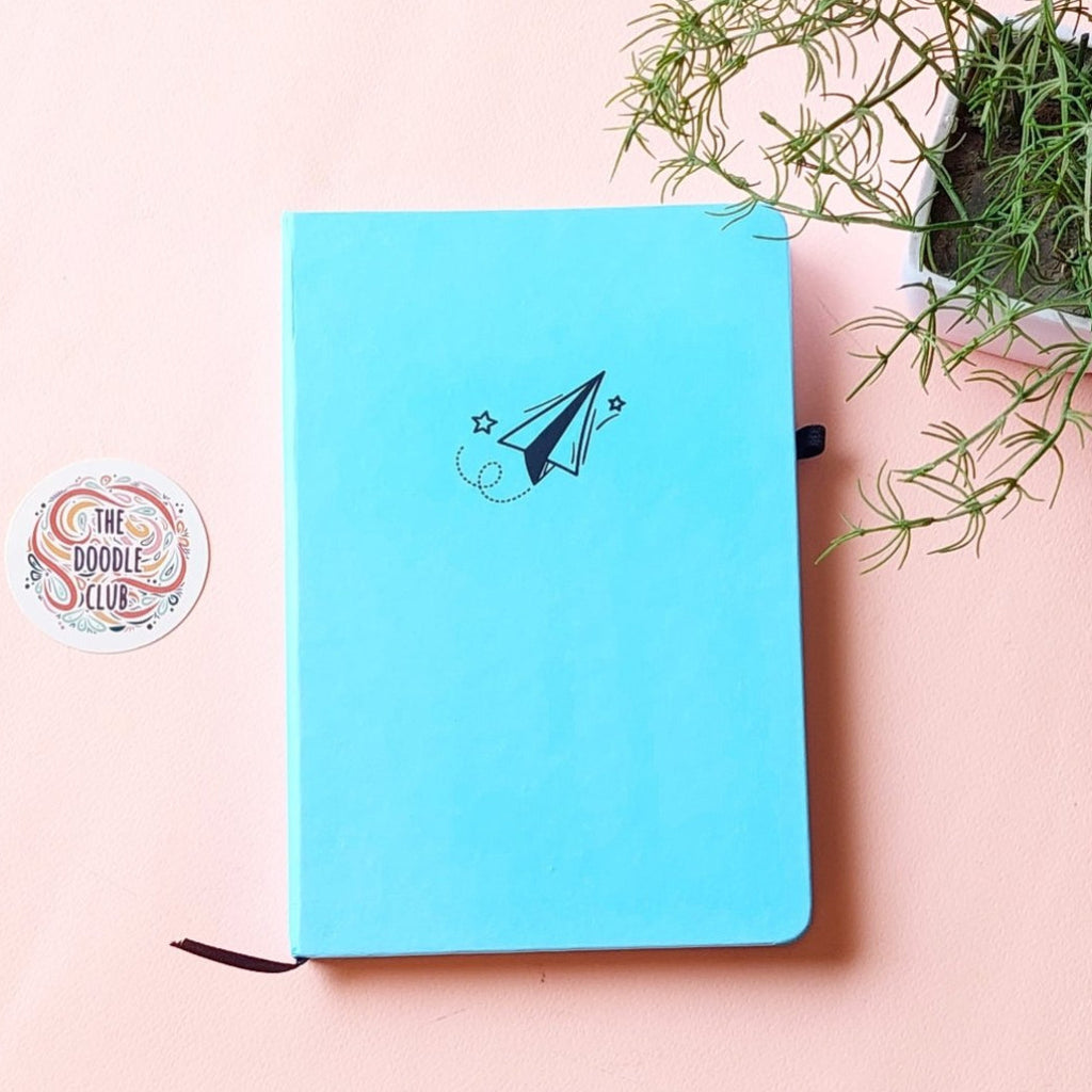 Minimalistic Paper Airplane - Sky Blue Journal