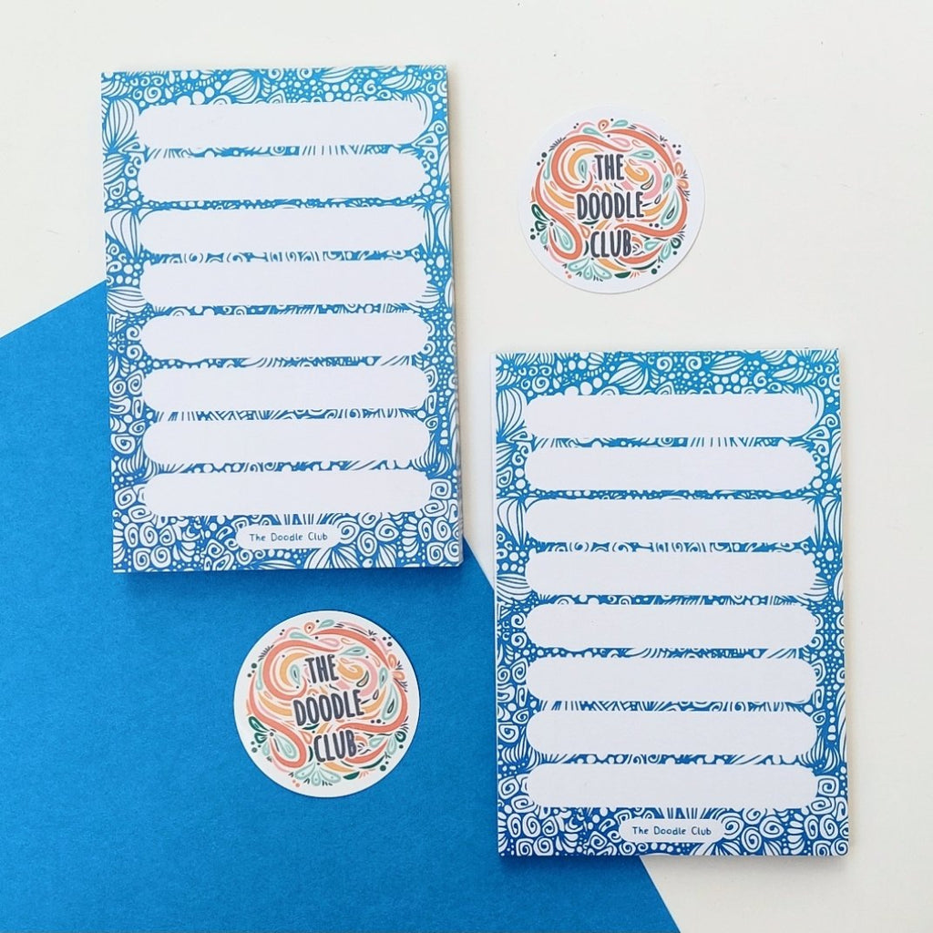 Blue Doodle Memo Pad