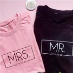 Mr. and Mrs. Anniversary Date Couple T-shirts (Pre-paid)