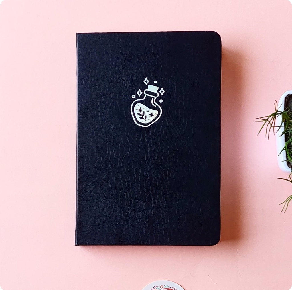 Potion Sparkle Black or Navy Leather Journal