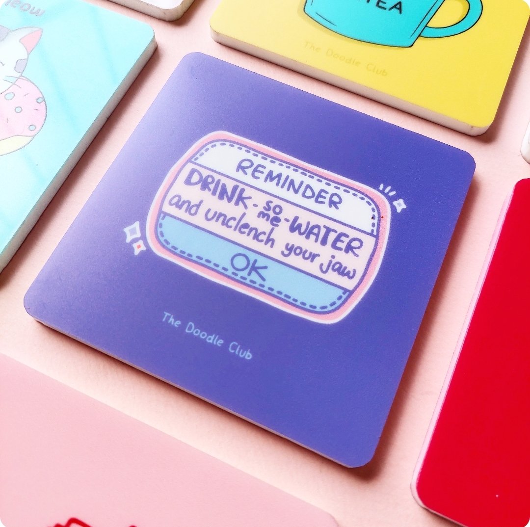 Reminder To Drink Water - Purple Acrylic Coaster