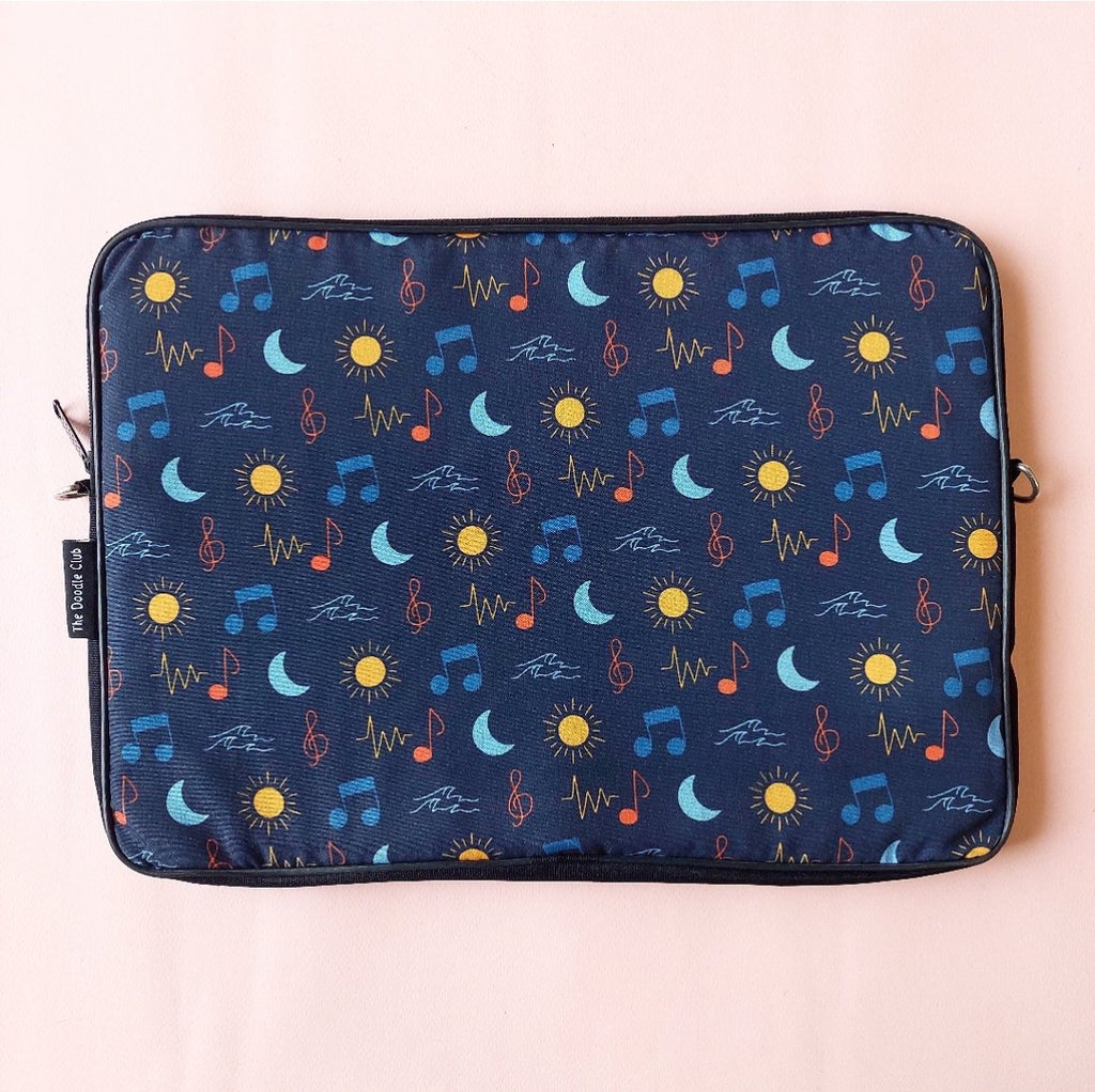 Music Theme Doodle Laptop Sleeve