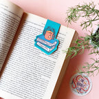 Books and mugs magnetic bookmark