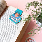 Books and mugs magnetic bookmark