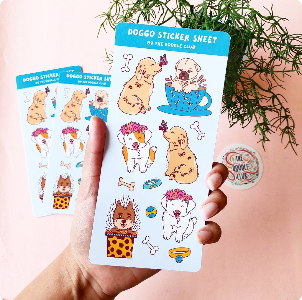 Doggo Label Doggo Sticker Sheet – The Doodle Club