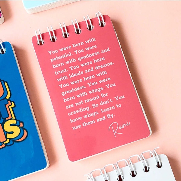 Rumi Quote Scarlet Mini Notepad